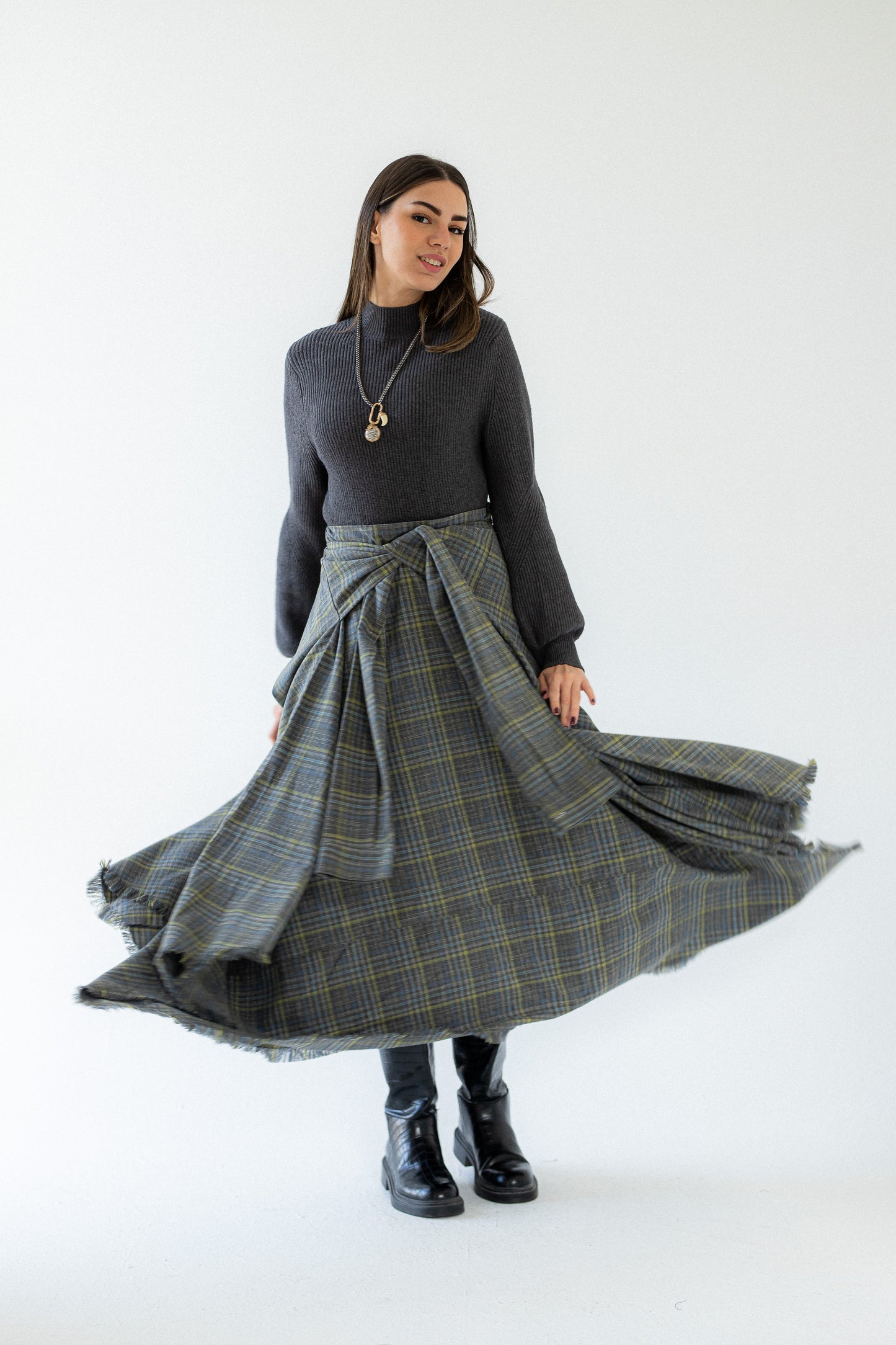 The Plaid Wrap skirt