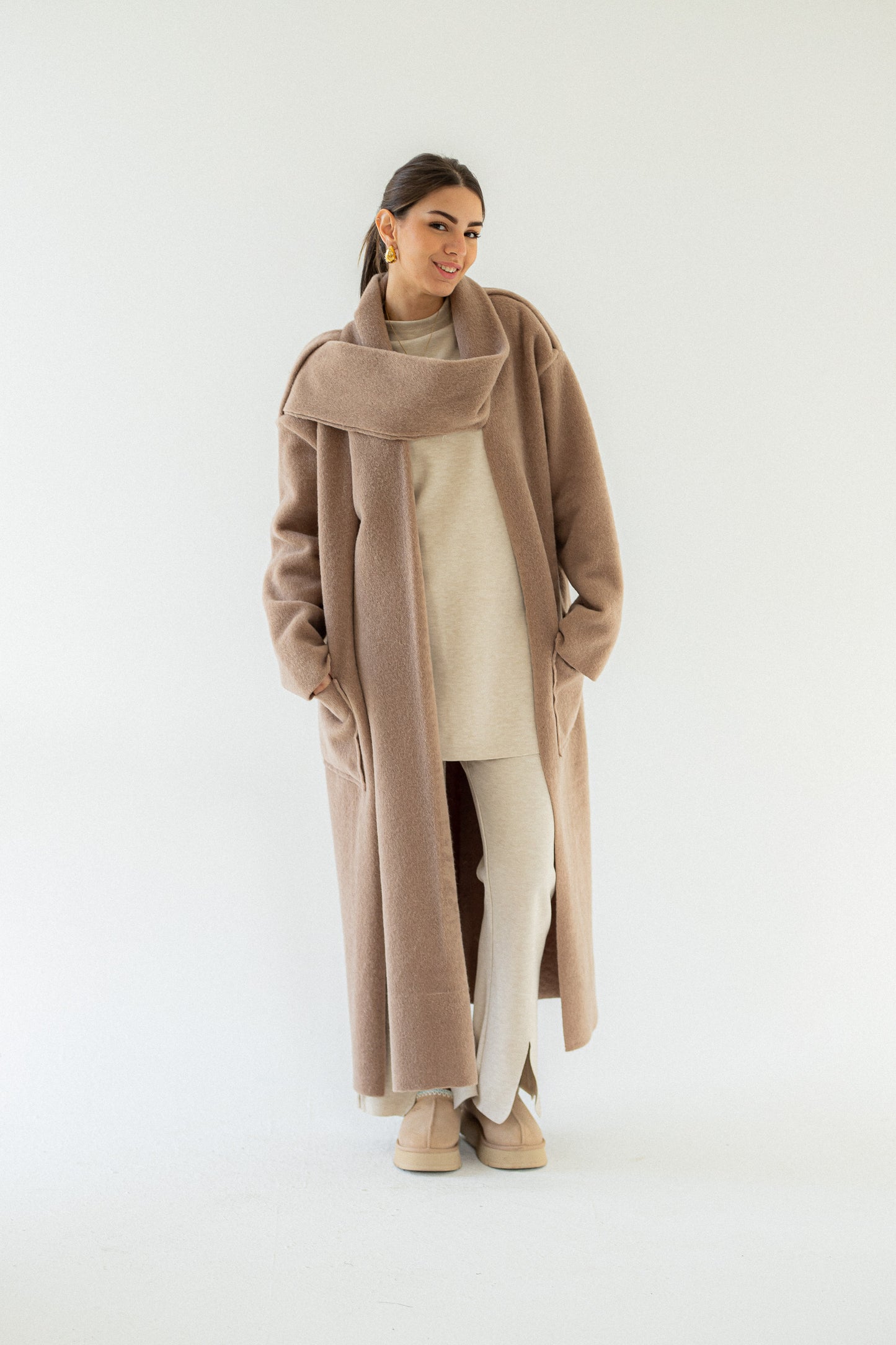 Draped Knit Coat