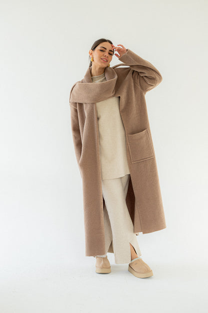 Draped Knit Coat