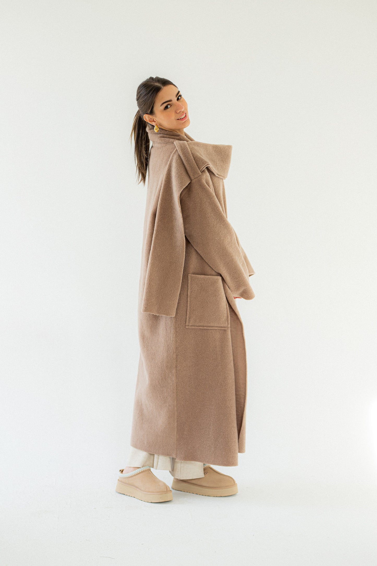 Draped Knit Coat